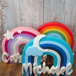 Personalised Rainbow Name Sign, Nursery Decor, Custom Baby Name, Wall Decor Kids Room - thumbnail 2
