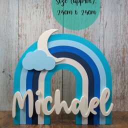 Personalised Rainbow Name Sign, Nursery Decor, Custom Baby Name, Wall Decor Kids Room - thumbnail 3