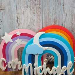 Personalised Rainbow Name Sign, Nursery Decor, Custom Baby Name, Wall Decor Kids Room - thumbnail 4