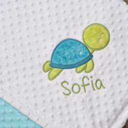 Personalized Baby Blanket Turtle-Tortoise Minky Personalized-Turtle Nursery Sea Creature Blanket-Tortoise - thumbnail 2