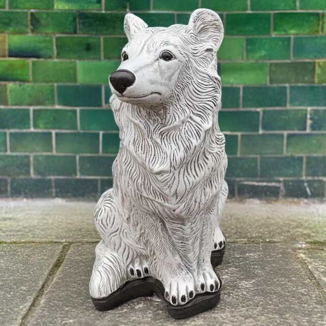Sitting Collie Sculpture Outdoor Stone Dog Memorial For Yard Figurine Concrete Guardian Statue Garden Pet Cement Decoration Lawn Animal - image 1