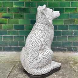 Sitting Collie Sculpture Outdoor Stone Dog Memorial For Yard Figurine Concrete Guardian Statue Garden Pet Cement Decoration Lawn Animal - thumbnail 4