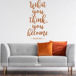 What You Think Become - Buddha Quote Vinyl Wall Decal Words Custom Home Decor - thumbnail 2