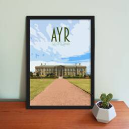 Ayr Scotland Travel Poster - Retro Style Art Print - thumbnail 1