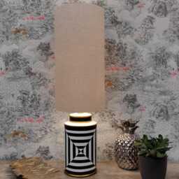 Hazelnut Brown Extra Tall Drum Lampshade in Linen, 50cm Height - thumbnail 3