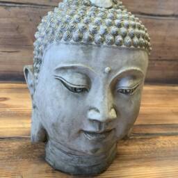 Stone Garden Buddha Head Statue Detailed Ornament Gift - thumbnail 2