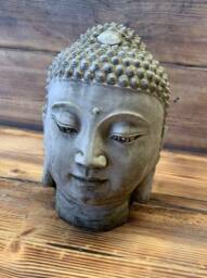 Stone Garden Buddha Head Statue Detailed Ornament Gift - thumbnail 1
