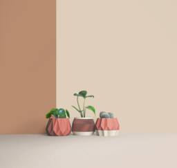 Set Of 3D Printed Cactus Planters, Succulent Mid Century Idea Gift For Home - thumbnail 1