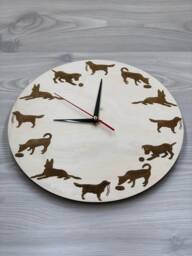 Laser Engraved Wood Dog Clock Gift For Lovers - thumbnail 1