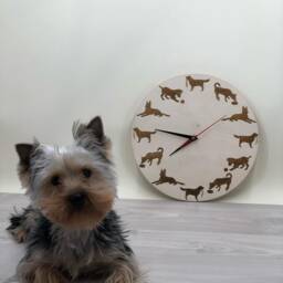 Laser Engraved Wood Dog Clock Gift For Lovers - thumbnail 3