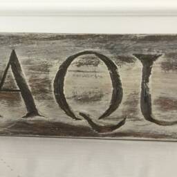 Hand Carved Aquinnah Vintage Weathered Antiqued Sign Antique Brown Lettering - thumbnail 2