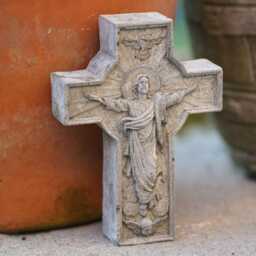 Jesus On The Cross Stone Hanging Plaque Christian Statue Religious Garden Decor - thumbnail 3