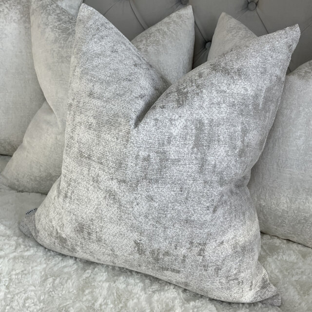 Handmade Textured Cushion Cover For Sofa, Chair/Modern Throw Pillow Case, Grey Silver White - John Lewis Fabric - image 1