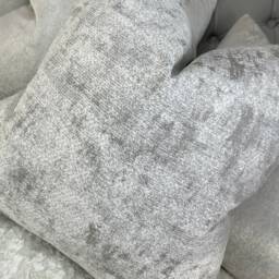 Handmade Textured Cushion Cover For Sofa, Chair/Modern Throw Pillow Case, Grey Silver White - John Lewis Fabric - thumbnail 4