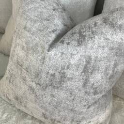 Handmade Textured Cushion Cover For Sofa, Chair/Modern Throw Pillow Case, Grey Silver White - John Lewis Fabric - thumbnail 3