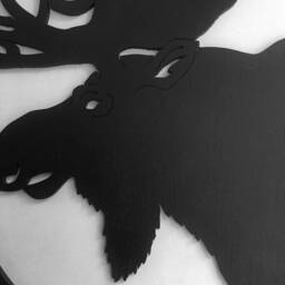 Wooden Handmade Black Moose Silhouette Head With Antlers Wall Decor - Lodge, Cabin - thumbnail 4