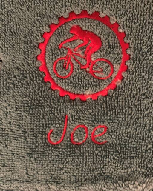 Bmx Bike Towel - Personalised Face Cloth/Hand Bath = Embroidered - image 1