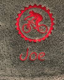 Bmx Bike Towel - Personalised Face Cloth/Hand Bath = Embroidered