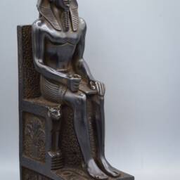 Unique Statue Of Egyptian Art King Khafre Heavy Solid Stone Made in Egypt - thumbnail 3
