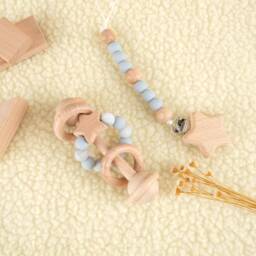 Personalised Sensory Toy Set, Rattle Toy, Newborn Gifts, Educational Toys, Montessori Wooden Baby Keepsake Rattle, Shower Gift - thumbnail 2