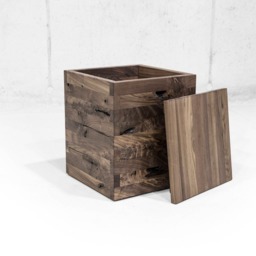Wooden Stool, Stool Made Of, Ash, Walnut, Oak, Cherry Tree, Wooden Box, Box With Lid, Decoration, Finger Tines, Woodpile Stool - thumbnail 4