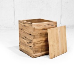 Wooden Stool, Stool Made Of, Ash, Walnut, Oak, Cherry Tree, Wooden Box, Box With Lid, Decoration, Finger Tines, Woodpile Stool - thumbnail 3