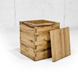 Wooden Stool, Stool Made Of, Ash, Walnut, Oak, Cherry Tree, Wooden Box, Box With Lid, Decoration, Finger Tines, Woodpile Stool - thumbnail 2