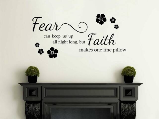 Fear & Faith Wall Art Sticker, Inspirational Quotes, Vinyl Decal, Modern Transfer - image 1