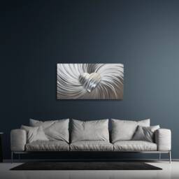 Metal Artwork, Contemporary Art, Wall Sculpture, Heart Metallic Silver Modern Unique Decor - thumbnail 3