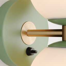 Mia Mid Century Modern Plug-In Wall Sconce Olive Green Sphere Milk Glass Globe Plafond Vanity Light Bedside Lamp Retro Fixture - thumbnail 2