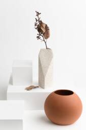 Geometric Vase, Contemporary, Ceramic Vases For Flowers, Flower Vase Ceramic, Decor, Scandinavian Modern - thumbnail 1