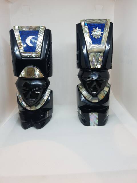 Two For The Price Black Obsidian Sun & Moon Warriors Pair - image 1