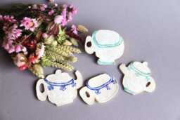 Handmade Ceramic Tea Cup Wall Art Tiny Painted Clay Decor