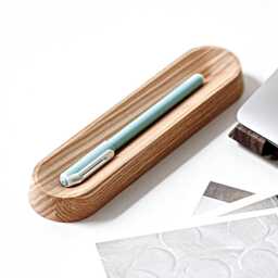 Wood Pen Organizer - Multi Slot Holder Walnut For Desk, Handmade Pencil Rack Writers & Creatives - thumbnail 2