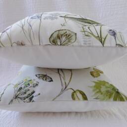 Wildflower Bird Print Cushion Covers - Set Of 2 - Handmade Cotton 16 Inch/40cm - thumbnail 3