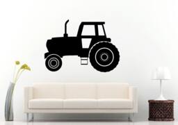 Tractor Trailer Big Tires Farmer Vehicle Work Boys Room Kids Children Toddler Wall Decal Vinyl Sticker Mural Decor L1095 - thumbnail 1