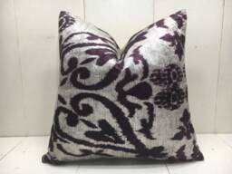 Handwoven Ikat Silk Pillow Cover - 16x16 - thumbnail 1