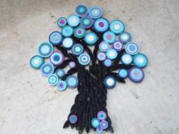 Paper Tree Wall Hanging in Blue , Teal & Fuschia Shades Treal Home Decor