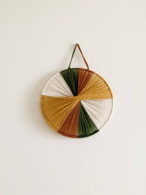 Fall Yarn Hoop Wall Hanging - image 1