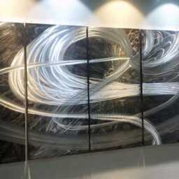 Abstract Metal Wall Art Sculpture, Modern Indoor Outdoor Decor, 24x60 Inch - thumbnail 2