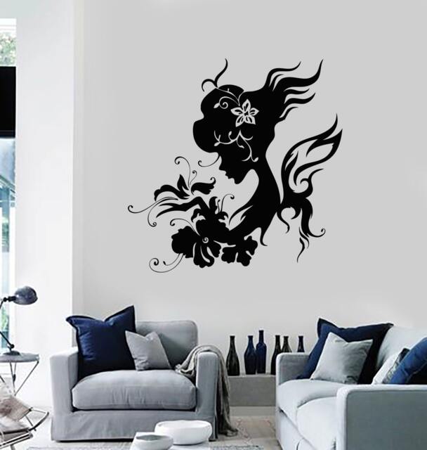 Woman Wall Decal Art Mural Girl Flowers Nature Floral Guaranteed Quality Decor Sticker - #2259Di - image 1