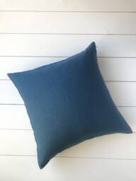 Set Of 2, 4, 6 Softened Linen Pillow Cases in Classic Blue/Linen Throw Pillows Sky Blue/Decorative Cases/ - thumbnail 1