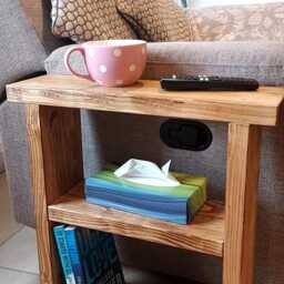 End Table, Solid Wood, Narrow Sofa Side Table - Various Sizes & Colours Available - thumbnail 2
