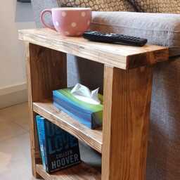 End Table, Solid Wood, Narrow Sofa Side Table - Various Sizes & Colours Available - thumbnail 3