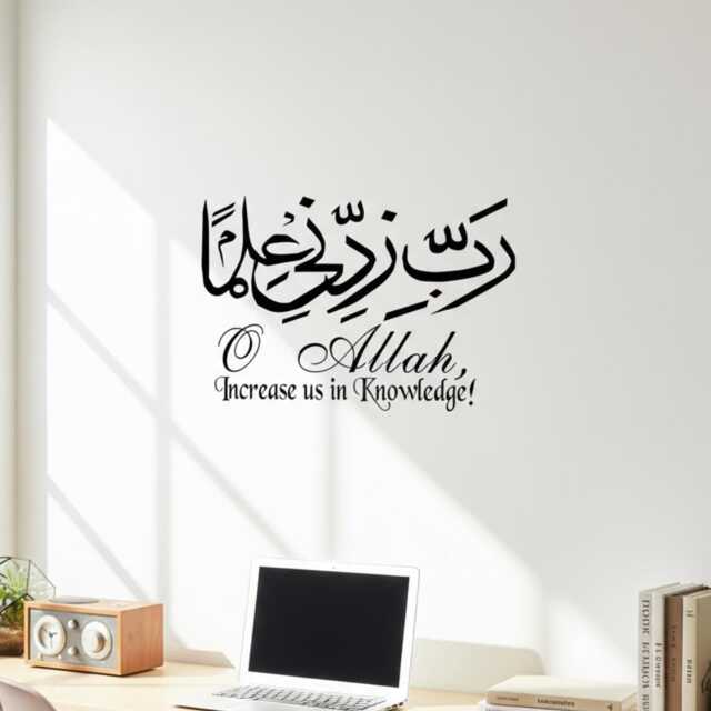 Islamic Wall Art Sticker, Rabbi Zidni Ilma Vinyl Decal - image 1