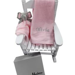 Personalised Baby Blanket & Elephant Comforter - Gift Sets For Newborns Girl Hamper Girls Keepsake Babies - thumbnail 2