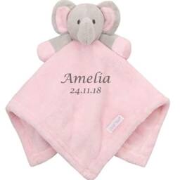 Personalised Baby Blanket & Elephant Comforter - Gift Sets For Newborns Girl Hamper Girls Keepsake Babies - thumbnail 3