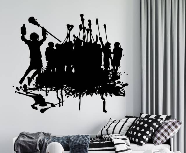 Custom Lacrosse Player Name Wall Decal Removable Home Decor 1025 - image 1