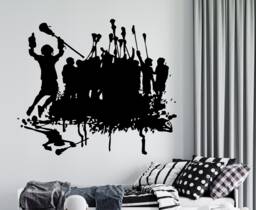 Custom Lacrosse Player Name Wall Decal Removable Home Decor 1025 - thumbnail 1
