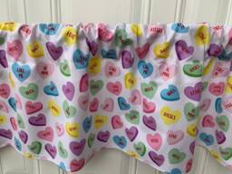 Candy Hearts Valentine's Day Valance, Girls Room Decor - 42